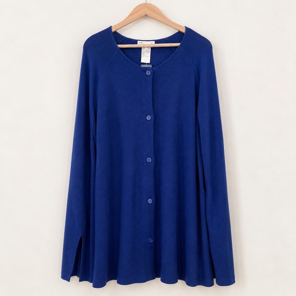Girl With Curves Jackets & Blazers - NWT Girl With Curves Dark Academia Cape Sweater Women XL/1X Blue Quiet Luxury